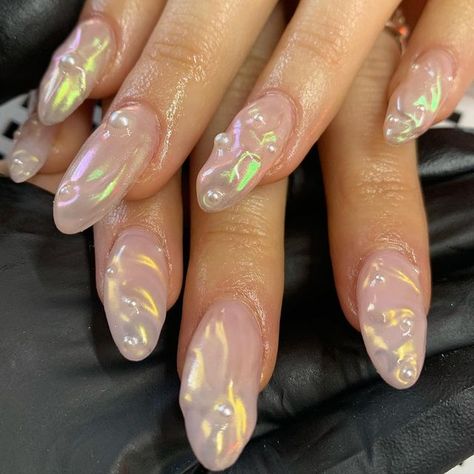 Sea Shell Nail Designs, Sea Shell Nails, Acrylic Nail Inspiration, Biab Nail, Summer Nail Inspiration, Gel X Nail, Unique Manicure, Sea Nails, Junk Nails