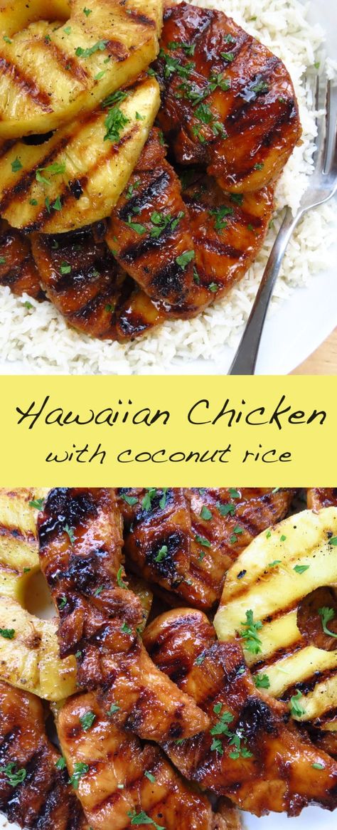 Chicken Pineapple Rice, Pineapple Chicken Rice, Chicken With Coconut Rice, Joyous Apron, Vsg Recipes, Hawaiian Chicken Recipes, Chicken Pineapple, Coconut Rice Recipe, Vegan Recepies