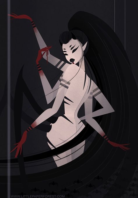 Gothic Pinup, Spider Demon, Japanese Mythology, Cute Decor, Mini Comic, Arte Inspo, Art And Illustration, 판타지 아트, الرسومات اللطيفة