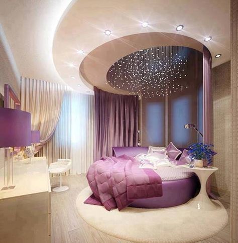 25 of the most beautiful purple bedroom design ideas  #purple #bedroom #decor #color #scheme #purplebedroom Purple Bedroom Design, Royal Bedroom, Round Bed, Purple Bedrooms, Purple Bedroom, Luxury Bedroom Design, Round Beds, Romantic Bedroom, Awesome Bedrooms