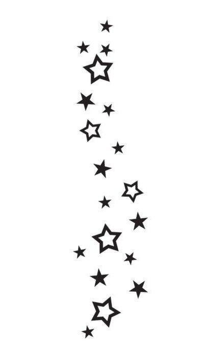 Emo Star Tattoos, Y2k Symbols Tattoo, Stars Tattoo Designs For Women, Y2k Tattoo Ideas Stencil, Stars Tattoo Stencil, Falling Star Tattoo, Star Tattoo Stencil, Starlight Tattoo, Things To Tattoo