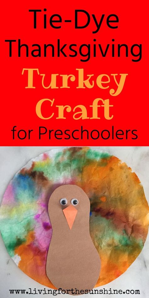 Tie-Dye Thanksgiving Turkey Craft for Preschoolers Paper Plate Turkeys Preschool, Thanksgiving Tissue Paper Crafts, Turkey Paper Plate Craft, Turkey Plate Craft, Paper Plate Turkey Craft, Turkey Food Crafts For Kids, Easy Turkey Craft, Turkey Activities For Toddlers, Turkey Craft For Toddlers