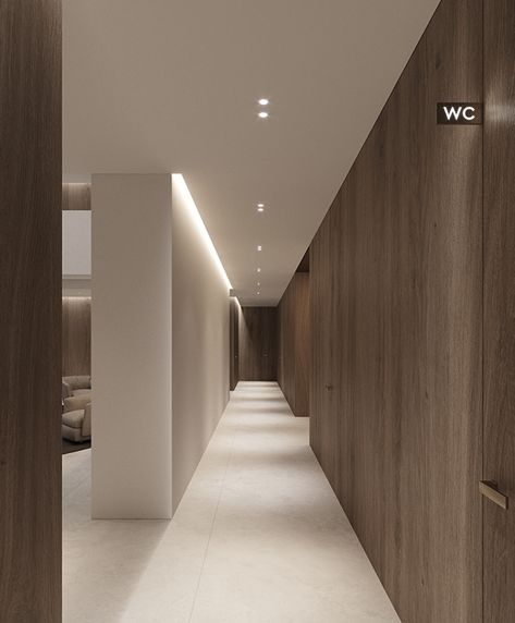 House Lobby, Private Clinic, Modern Corridor, Vstupná Hala, Corridor Design, Corridor Lighting, Hospital Interior, Clinic Interior Design, Hallway Designs