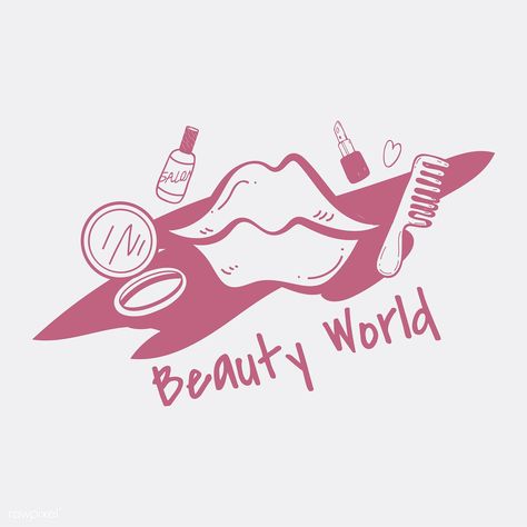 Beauty world makeup shop logo vector | free image by rawpixel.com / Chayanit Morena Makeup, Shop Quotes, Beauty Logo Makeup, Logo Online Shop, Makeup Illustration, Ideas Cuadros, Logo Makeup, Makeup Wallpapers, Cosmetic Logo