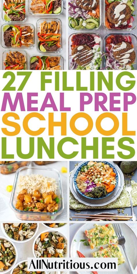 School Meal Prep For Teens, Lunch Prep For School, Easy Meal Prep For School, Filling Meal Prep Lunches, School Lunch Ideas For Student Athletes, Salads For School Lunches, Meal Prep For High Schoolers, Meal Prep For School Lunches Healthy, Meal Prep University