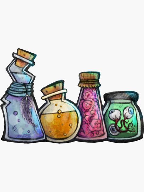 Witches Potion Bottles, Art Paintings Famous, Potion Ideas, Bottle Drawing, Potion Bottles, Paintings Famous, 강아지 그림, Arte Sketchbook, Potion Bottle