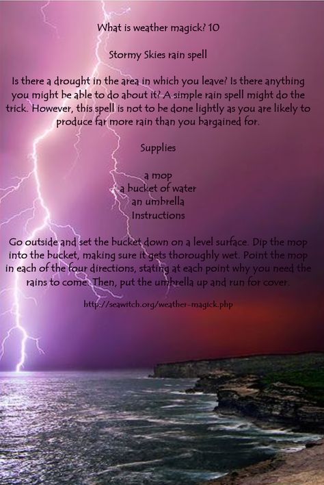 Storm Magick, Weather Magick, Weather Spells, Weather Magic, Rain Spell, Lily Tattoo Design, Which Witch, Kitchen Witchery, Water Signs