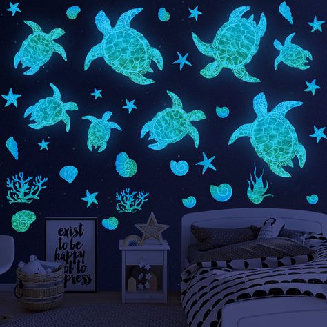 Turtle Bedroom, Sea Nursery Theme, Turtle Bathroom, Ocean Bedroom, Turtle Nursery, Ocean Room Decor, Ocean Themed Bedroom, Beach Room Decor, Ocean Themed Nursery