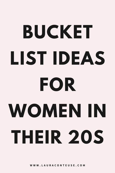 Make the most of your 20s with this ultimate guide to things you should do in your 20s! Explore exciting bucket list ideas for women in their 20s and embrace personal growth tips that will shape your future. Experience the best of life in your twenties by checking off 30 goals before 30 and completing the best bucket list items. Focus on personal growth in your 20s and make memories with a bucket list for women in their 20s. Find fun things to do in your 20s! Goals Before 30, Bucket List Ideas For Women, Bucket List Items, Women In Their 20s, In Your Twenties, Best Bucket List, Your Twenties, Bucket List Ideas, Ultimate Bucket List