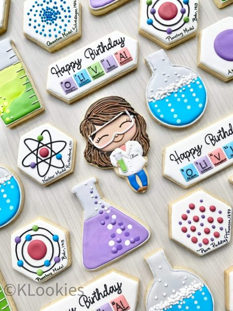 Lab Decorations, Science Lab Decorations, Science Cake, Science Themed Party, Science Birthday Party Ideas, Easy Homemade Cookies, Science Birthday, Icing Techniques, 5th Birthday Party Ideas