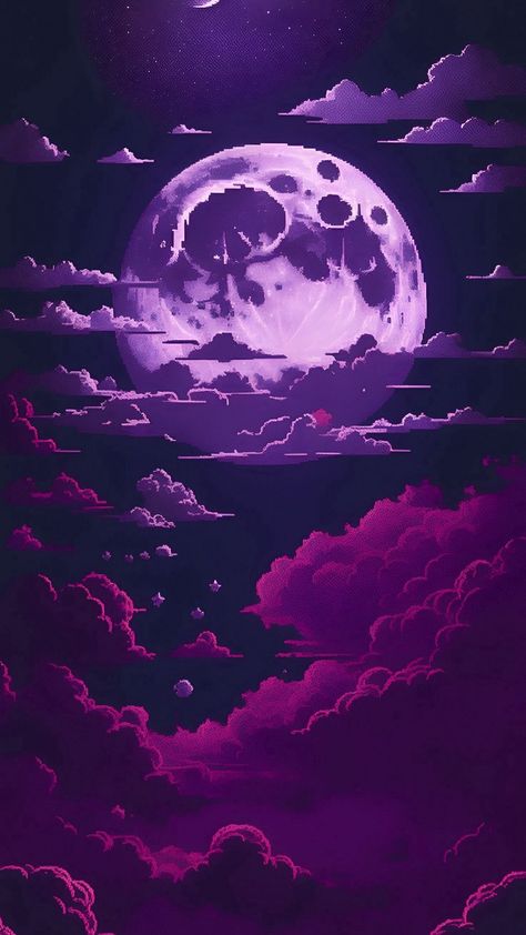 Dark Purple Wallpaper, Pixel Art Background, Japon Illustration, Abstract Art Wallpaper, Wallpaper Animes, The Full Moon, Cool Wallpapers Art, 판타지 아트, Pretty Wallpapers Backgrounds