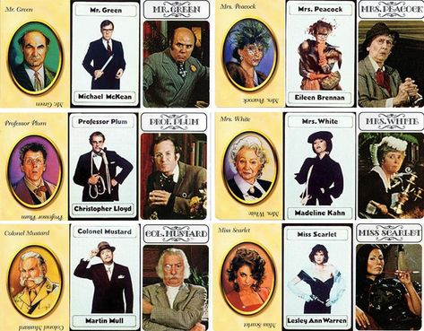 Bring a board game to life by donating to a Clue character - Murfreesboro Voice Bring A Board, Clue Costume, Clue Movie, Madeline Kahn, Michael Mckean, Clue Board Game, Mrs White, Hulk Character, Clue Party