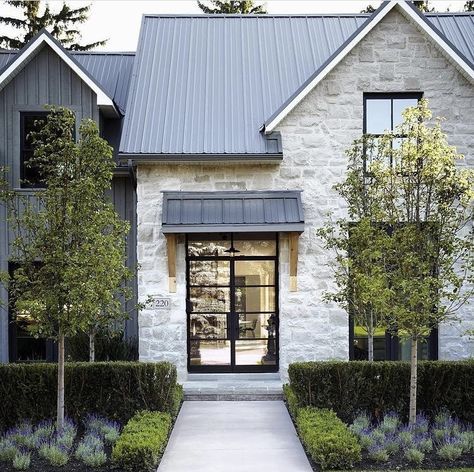 Scout & Nimble's top 10 Instagrams of 2017 | Scout & Nimble Modern Farmhouse Exterior Design, Rustic Farmhouse Exterior, Renovation Facade, Rustic Home Exterior, Farmhouse Exterior Design, Exterior Design Ideas, Modern Farmhouse Home, Exterior Makeover, Traditional Exterior