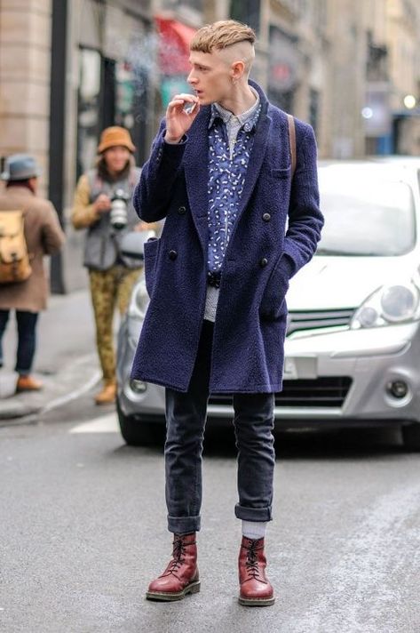 Dr Martens Outfit Men, Dr Martens Men Outfit, Red Docs, Streetwear Paris, Men Street Styles, 2014 Street Style, Dr Martens Men, Martens Outfit, Simple Street Style