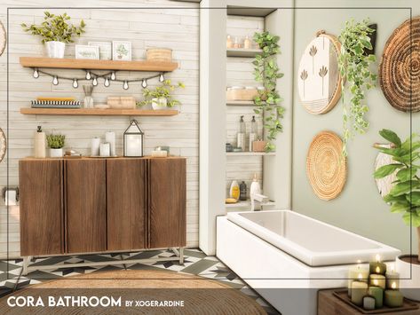 Sims 4 Boho Home Decor Cc, Sims 4 Cc Boho Bathroom, Sims 4 Cc House Decor Bathroom, Sims Cottage Living Cc, Sims 4 Build Cc Bathroom, Sims 4 Aesthetic Cc Furniture Bathroom, Sims 4 Cc Earthy Furniture, Sims 4 Furniture Bathroom, Sims 4 Cc Furniture Bathroom Set