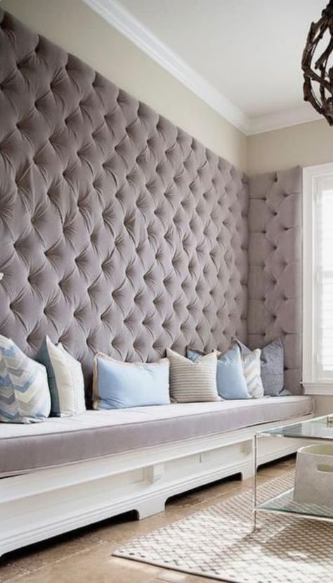 Wall Panels Custom Upholstered Tufted Banquette Channel Any - Etsy UK Padded Wall Panels, Tufted Banquette, Upholstered Banquette, Upholstered Wall Panels, Upholstered Walls, Wall Paneling Diy, Upholstered Bedroom, Padded Wall, Diy Furniture Easy