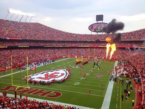 Arrowhead Stadium in KC Kansas City Chiefs Stadium, Kc Chiefs Football, Kc Football, Chiefs Kingdom, Arrowhead Stadium, Adventure Ideas, Future Vision, Kansas City Chiefs Football, Singing Career