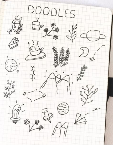 Simple Doodles Drawings Creative, Doddleoddle Art, Tumblr Pattern, Doodle Pictures, Doodles Ideas, Planner Doodles, Doddle Art, Note Doodles, Hand Doodles