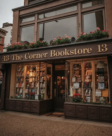 Nyc Aesthetic Bookshop, Old Bookshop Store Fronts, Antique Book Store Aesthetic, Cozy Bookstore Aesthetic Coffee Shop, Coffee And Book Shop Aesthetic, Cozy Bookstore Cafe Aesthetic, Vintage Shops Aesthetic, Small Town Bookstore, Gothic Bookstore