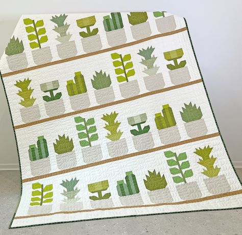 Greenhouse — Patterns by Elizabeth Hartman Elizabeth Hartman Quilts Free Pattern, Elizabeth Hartman Patterns, Plant Quilt, Elizabeth Hartman Quilts, Elizabeth Hartman, Modern Planters, Pdf Quilt Pattern, Quilt Sizes, Fabric Squares