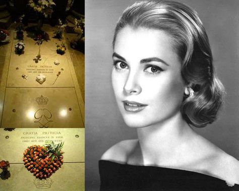 Grace Patricia Kelly Famous Tombstones, Cemetery Monuments, Cemetery Headstones, Famous Graves, Old Cemeteries, Cemetery Art, Famous Stars, Princess Grace, Grave Marker