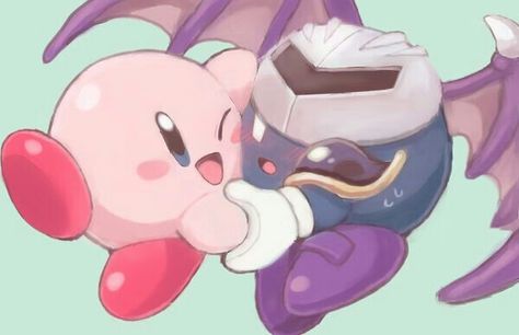 Kirby, Meta Knight, mask, unveiled, unmasked, blushing, cute; Kirby Kirby And Meta Knight, Kawaii Kirby, Kirby Memes, Kirby Nintendo, Kirby Games, Kirby Character, Meta Knight, Kirby Art, Pokemon Wallpaper