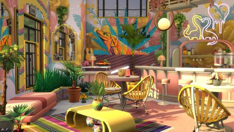 Sims 4 Bar, Sims 4 No Cc, Sims 4 Build, Sims House, The Sims4, The Sims 4, Stop Motion, The Sims, Art Studio