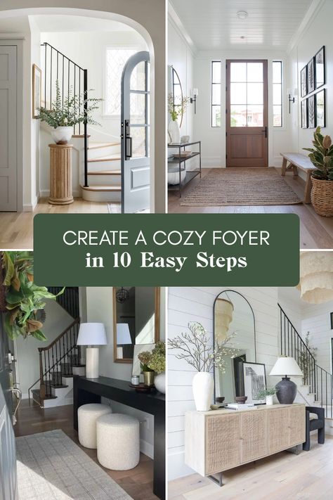 Want to make your open living room more inviting? Learn how to create a cozy foyer without needing a ton of space! This guide walks you through 10 practical steps to transform your living area into an engaged entryway. Grab your favorite decor, add some lighting, and use smart storage solutions to blend functionality with style for a welcoming atmosphere. Plus, it’s a great way to personalize your home and leave great first impressions! Start building your perfect foyer today! Formal Living Room Entryway, How To Make A Foyer When There Isnt One, Creating Entryway In Open Floor Plan, Open Entry Way Ideas, Large Foyer Decor, No Foyer Living Room Entryway, Vaulted Foyer Entryway, Wide Entryway Ideas, Open Concept Foyer