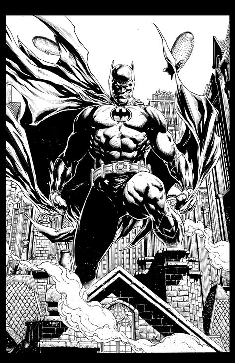 Detective Comics 1000 Variant Cover | Jason Fabok David Finch, Superhero Coloring, Black And White Comics, Comic Book Art Style, Univers Dc, Batman Artwork, Arte Dc Comics, Comic Manga, Batman Comic Art