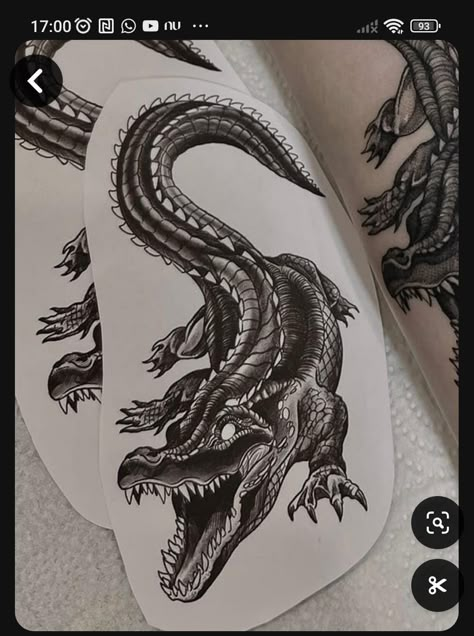 Alligator Tattoo, Crocodile Tattoo, Artsy Tattoos, Dragon Wolf, Tattoo Dotwork, Tiger Dragon, L Tattoo, Mommy Tattoos, Tattoos Meaning