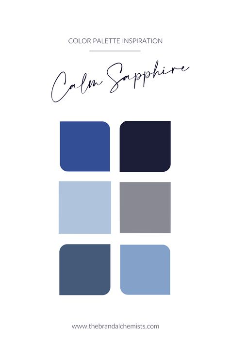 Sapphire blue colour palette, white background. Blue Business Color Palette, Sapphire Color Palette, Web Palette, Colour Meanings, Sapphire Colour, Personal Branding Design, Brand Kits, Blue Color Combinations, Brand Colours