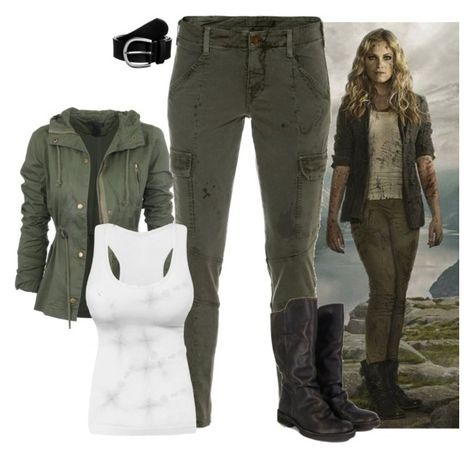 "Clarke Griffin - The 100" by gone-girl ❤ liked on Polyvore featuring J Brand, Anna Field, the100, ClarkeGriffin, theark and Grounder Apocalypse Outfit, Zombie Apocalypse Outfit, Runners Outfit, Clarke Griffin, Movie Inspired Outfits, Character Inspired Outfits, Fandom Outfits, Character Outfits, Walking Dead