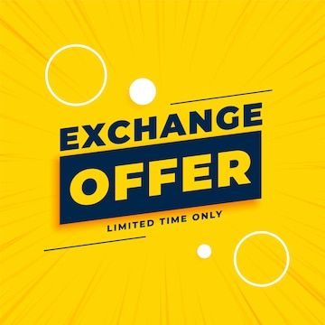 Free Vector | Yellow exchange offer poster design for business promotion Offer Poster Design Ideas, Business Promotion Poster, Offer Poster Design, Pamplet Design, Offer Poster, Big Sales Banner, Voucher Design, Black Friday Sale Banner, Business Poster