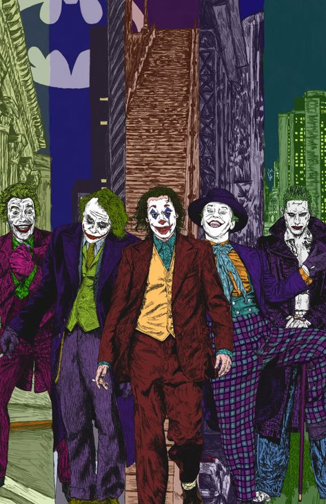 Batman And Joker Laughing, Joker Fan Art, Joker Laughing, Joker Fanart, All Jokers, Joker Cartoon, Batman And Joker, Batman Joker Wallpaper, Laughing Together