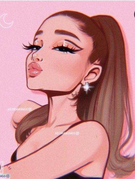 Ariana Grande Aesthetic Cartoon, Ariana Grande Simple Drawing, Mariah Carey Drawing, Ariana Grande Drawings Easy, Drawings Of Ariana Grande, Girly Drawings Aesthetic, Ariana Sketch, Celebrity Drawings Easy, Ariana Grande Painting