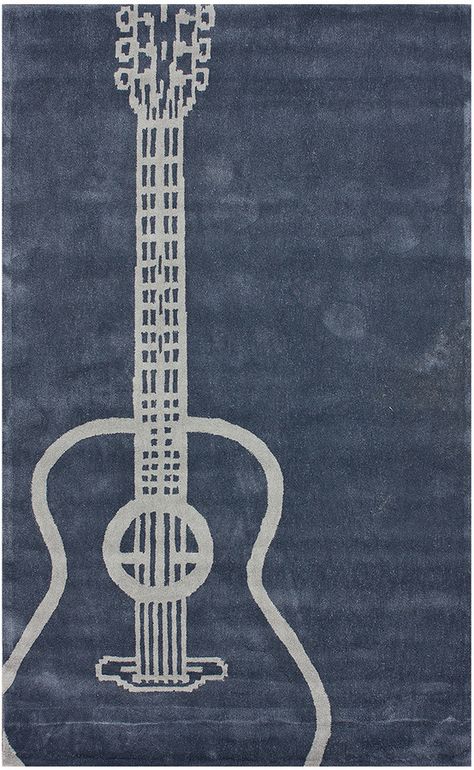 Gray Acoustic Guitar Rug Music Themed, Rugs Usa, Hand Tufted Rugs, Contemporary Rugs, Kids' Room, Outdoor Area Rugs, Tufted Rug, Grey Rugs, Grey Area Rug