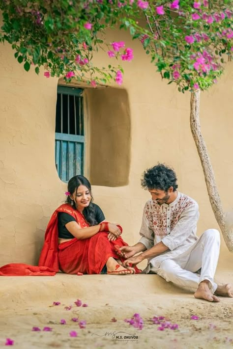 Village Pre Wedding Shoot, Men On Their Knees For Women, Couple Shoot Outfits, Telugu Aesthetic, Village Couple, Pre Wedding Photoshoot Beach, Pre Wedding Photoshoot Outfit, Wedding Shoot Ideas, My Forever Person