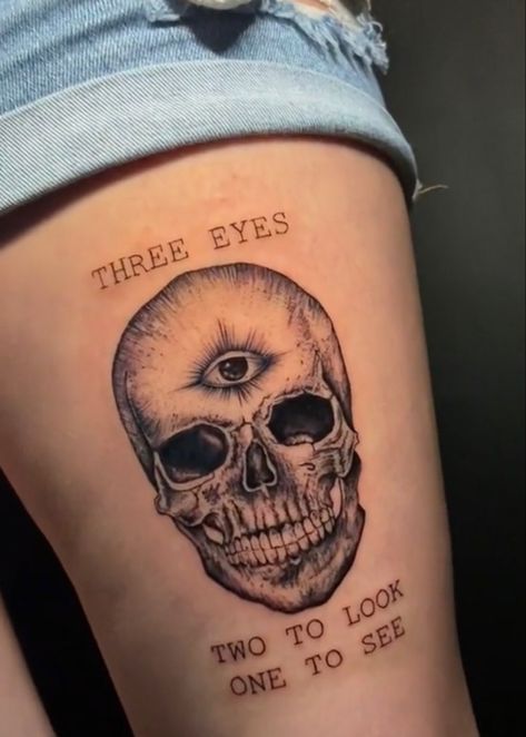 3 Eye Tattoo, Psychonaut Tattoo, 3rd Eye Tattoo Women, The Third Eye Tattoo, Inner Monster Tattoo, Third Eye Skull Tattoo, As Above So Below Tattoo, Cat With Third Eye Tattoo, Skull With Third Eye Tattoo