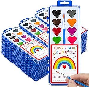 Perfect Valentines for kiddos school! Love the heart shaped paints! Includes paints and card, easy! Paint Valentine Printable, Paint Set Valentine, Valentine Favors For Kids, Kindergarten Valentines Gifts, School Party Favors, Kindergarten Party, Kindergarten Valentines, Classroom Kindergarten, Valentines Day Gifts For Kids