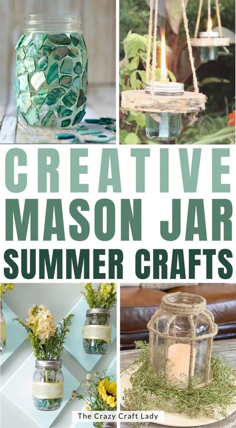 Jar Decoration Ideas, Canning Jars Crafts, Decorate Glass Jars, Mason Jar Bird Feeders, Mason Jar Picture, Mason Jar Terrarium, Easy Mason Jar Crafts, Spring Mason Jar, Baddie Bedroom Ideas