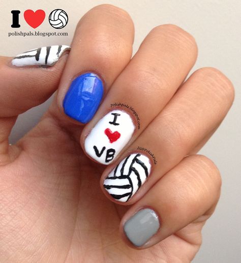 Volleyball Nails Volleyball Nail Art, Volleyball Nails, Sports Nails, Love Volleyball, Nail Designs Pictures, Different Nail Designs, Nails Easy, Nails Polish, Graphic Organizer