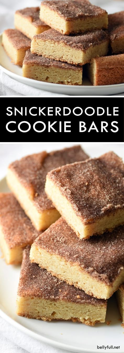 Chewy Snickerdoodle Cookie Bars - everyone’s favorite snickerdoodle cookie in bar form. Chewy, buttery, and cinnamon-y. Good luck only eating one! Snickerdoodle Cookie Bars 12 Tomatoes, Snickerdoodle Bars 9x13, Snicker Doodle Bars, Snickerdoodle Cookie Bars, Chewy Bars, Snicker Doodle, Snickerdoodle Bars, Red Canyon, Snickerdoodle Cookie