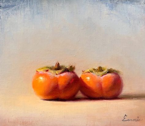 Apartment Painting, Oil Pastel Paintings, Persimmon, Pastel Painting, Still Life Painting, Bottle Design, Fruits And Veggies, Main Street, Oil Pastel