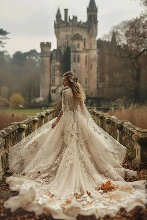 Fairy Tell Wedding Dress, Irish Castle Wedding Dress, Ophelia Wedding Dress, Wedding Dresses Castle, Fairytale Castle Wedding, Regal Wedding Gown, Enchanted Forest Wedding Dress Fairytale, Wedding Dresses Fantasy Fairytale, Cold Weather Wedding Dress