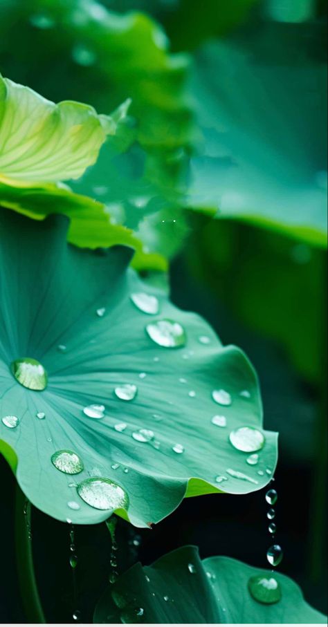 Forever Wallpaper, Green Wallpaper Phone, Revelation Bible, Logo Design Inspiration Creative, Iphone Art, Morning Pictures, Water Droplets, Green Wallpaper, Water Lily