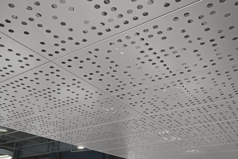 Perforated Metal Ceiling | Armstrong Ceiling Solutions – Commercial Perforated Metal Ceiling, Perforated Ceiling, Install Ceiling Light, Metal Panel Ceiling, Metal Ceilings, Vintage Tin Ceiling Tile, Perforated Metal Panel, Metal Ceiling Tiles, Ceiling Solutions