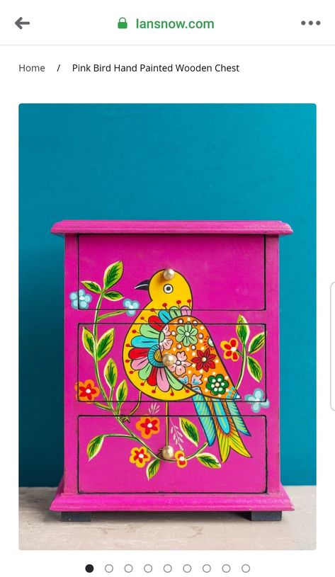 Painted Dresser Ideas Boho, Mexican Painted Furniture, Boho Style Furniture, Colourful Living Room Decor, Whimsical Painted Furniture, Painted Wooden Boxes, Funky Painted Furniture, Truck Art, Decor Rustic