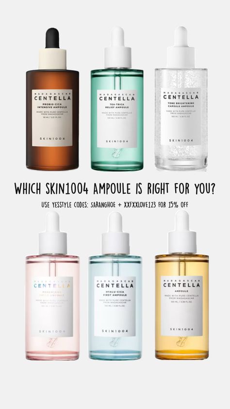 Which skin1004 Ampoule is right for you? Use Yesstyle codes: SARANGHOE + XXFXXLOVE123 for 15% off Skin 1004, Dream Skin, Body And Skin Care, Skin Care Basics, Skin Care And Makeup, Aesthetic Skincare, Body Smells, Skincare And Haircare, Health Hygiene