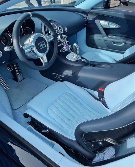 Kylie Jenner Rolls Royce Blue, Bugatti Chiron Interior, Bugatti Chiron Black Aesthetic, Blue Bugatti Chiron, Light Blue Interior, Blue Bugatti, Bugatti Chiron Blue And Black, Bugatti Veyron Super Sport, Blue Exterior