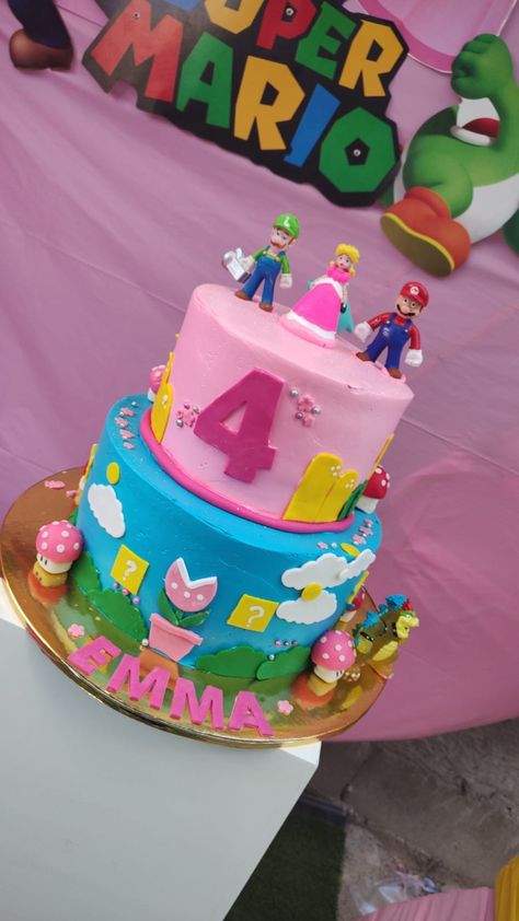 Princess Peach Cake, Chief Wiggum, Peach Mario Bros, Princess Peach Party, Mario Bros Birthday Party Ideas, Wife Birthday Quotes, Mario Birthday Cake, Mario Bros Cake, Peach Birthday